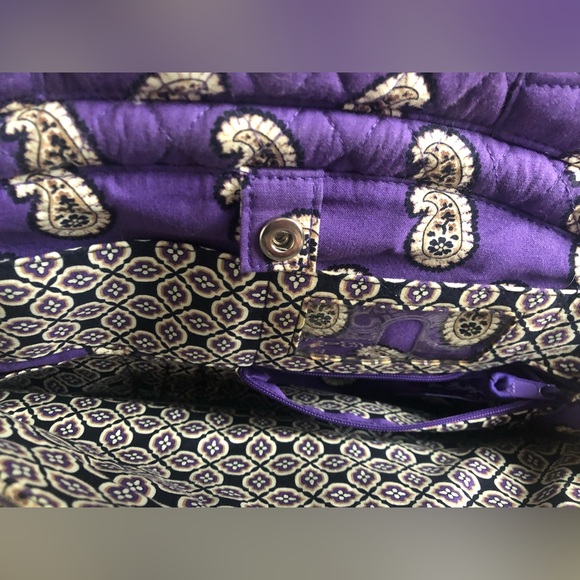 Vera Bradley Metropolitan Bag Simple Violet Purple Paisley, work bag, travel bag - Picture 7 of 15